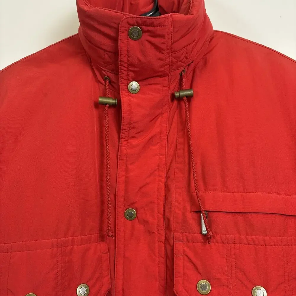 Vintage 80s Red Ski Puffer Jacket Retro Ski Gorpcore Oversized XL - Picture 5 of 16
